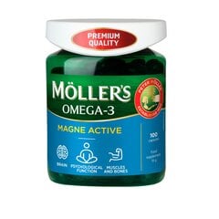 Капсулы MOLLERS OMEGA-3 MAGNE ACTIVE, 100 шт. цена и информация | Витамины, пищевые добавки, препараты для иммунитета | 220.lv