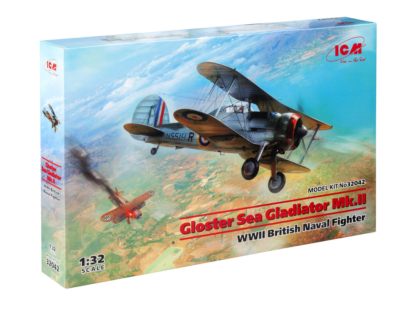 Līmējošais modelis ICM 32042 Gloster Sea Gladiator Mk.II 1/32 цена и информация | Līmējamie modeļi | 220.lv