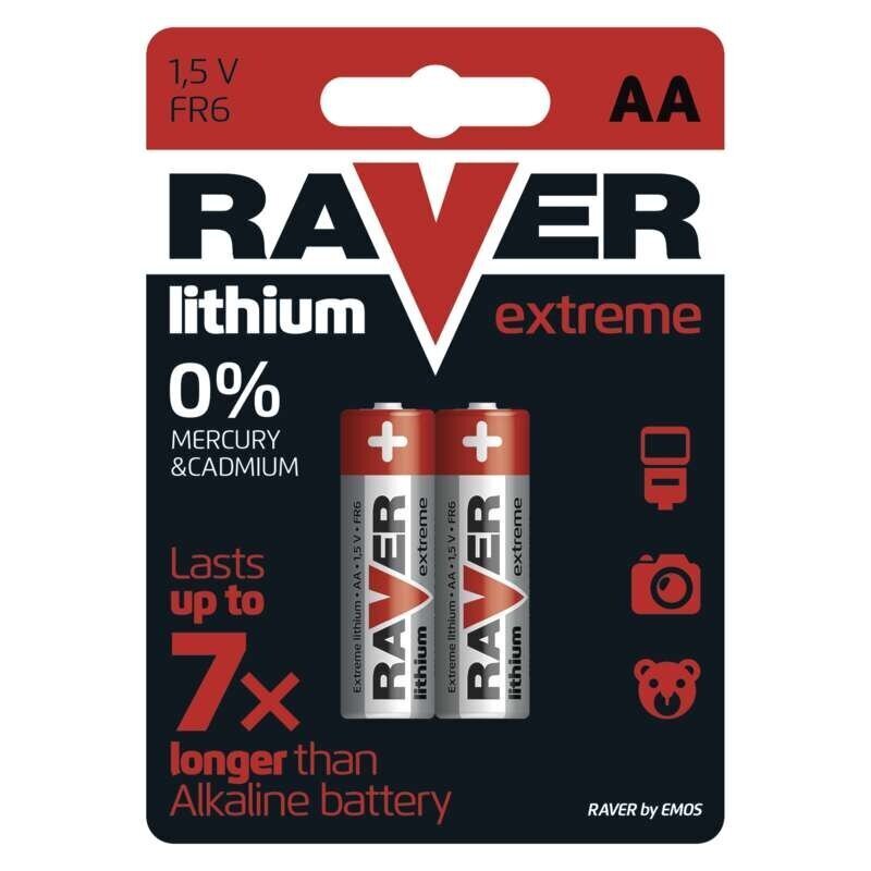 Raver litija baterija FR6 (AA) cena un informācija | Baterijas | 220.lv