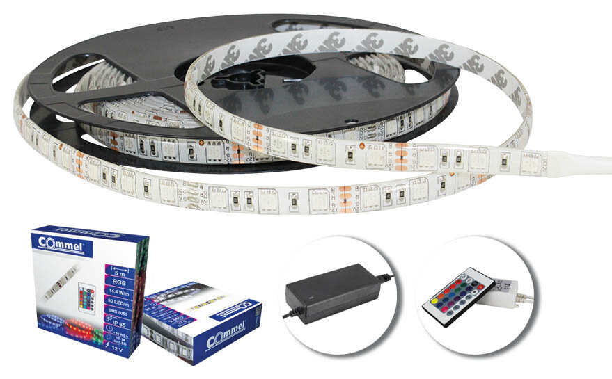 LED lenšu komplekts RGB 60LED/m, IP65, 3 m cena un informācija | LED lentes | 220.lv