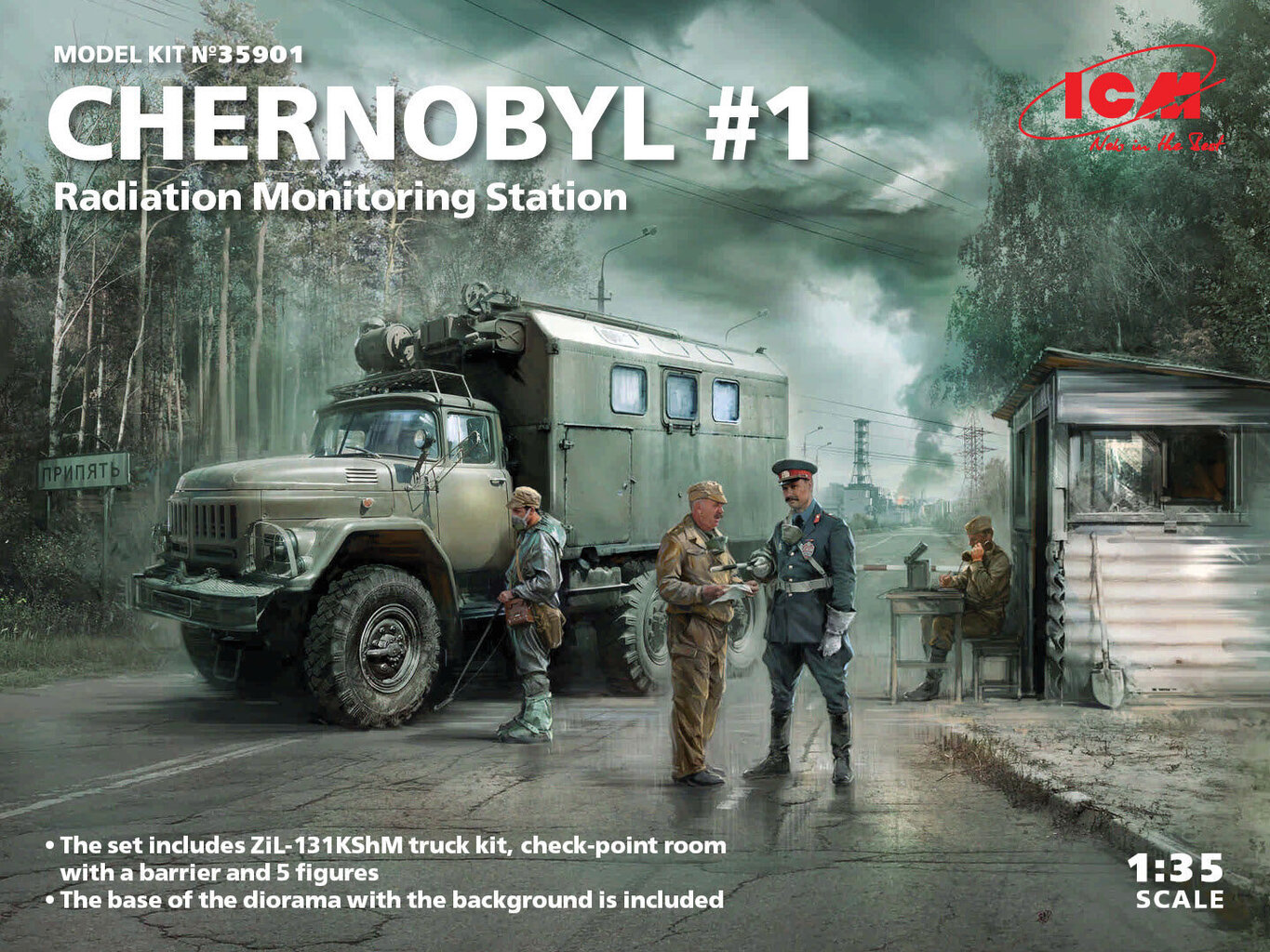 Līmējamais modelis ICM 35901 Radiācijas monitoringa stacija Černobiļā 1/35 цена и информация | Līmējamie modeļi | 220.lv