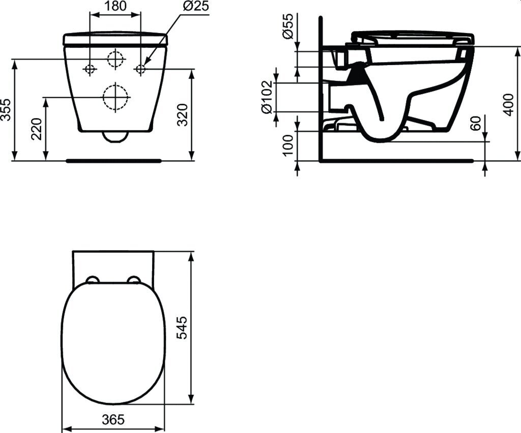 Sienas tualetes pods Ideal Standard WC CONNECT RIM, ar lēni aizveramu vāku E803501 / E772401, balts cena un informācija | Tualetes podi | 220.lv