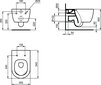 Sienas tualetes pods Ideal Standard WC Blend Curve Aquablade ar lēni aizveramu vāku T374901 / T376001 cena un informācija | Tualetes podi | 220.lv