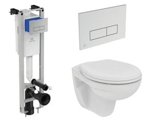 Комплект подвесного унитаза Ideal Standard WC EUROVIT Rimless с медленно опускающейся крышкой цена и информация | Унитазы | 220.lv