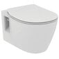 Komplekts: sienas tualetes pods Ideal Standard WC Connect RIM, lēni aizverams vāks, rāmis Prosys Eco WC, balta poga E803501 / E772401 / E2332AC cena un informācija | Tualetes podi | 220.lv