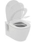 Komplekts: sienas tualetes pods Ideal Standard WC Connect RIM, lēni aizverams vāks, rāmis Prosys Eco WC, balta poga E803501 / E772401 / E2332AC cena un informācija | Tualetes podi | 220.lv