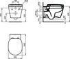 Komplekts: sienas tualetes pods Ideal Standard WC Connect RIM, lēni aizverams vāks, rāmis Prosys Eco WC, balta poga E803501 / E772401 / E2332AC цена и информация | Tualetes podi | 220.lv