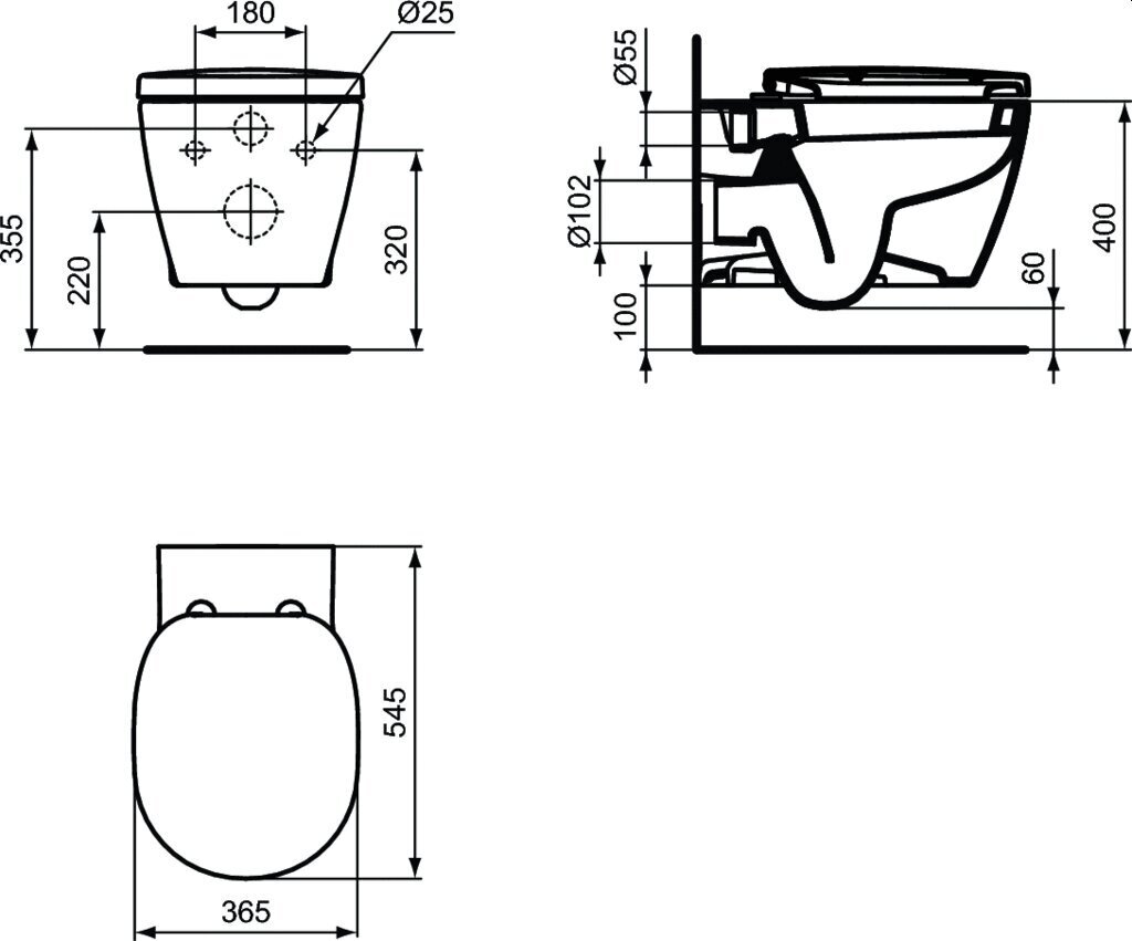 Sienas tualetes poda komplekts Ideal Standard WC CONNECT RIM ar lēni aizveramu vāku cena un informācija | Tualetes podi | 220.lv