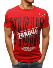 Vīriešu T-krekls "Fragile" sarkanas krāsas cena un informācija | Vīriešu T-krekli | 220.lv