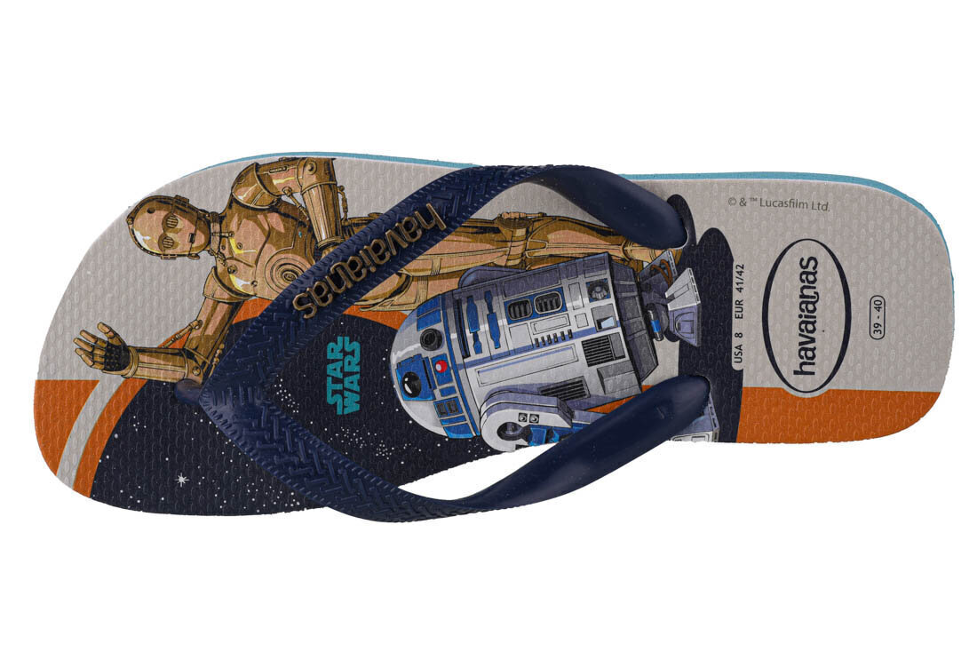 Iešļūcenes vīriešiem Havaianas Stars Wars 4135185-0031, zilas cena un informācija | Vīriešu iešļūcenes, čības, sandales | 220.lv