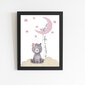Plakāts “Rozā mēness” melnā rāmī, A4 formāts cena un informācija | Gleznas | 220.lv