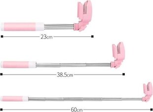 Селфи-палка Usams Mini Mirror, 3,5 мм, розовая цена и информация | Моноподы для селфи («Selfie sticks») | 220.lv