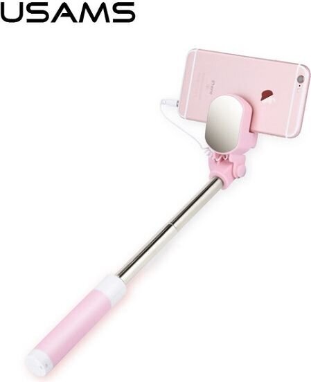 Pašbilžu nūja Usams Mini Mirror, 3,5mm, rozā цена и информация | Selfie Sticks | 220.lv