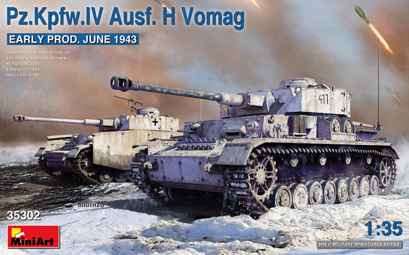 Līmējamais modelis MiniArt 35302 Pz.Kpfw.IV Ausf. H Vomag. Early Prod. June 1943 1/35 cena un informācija | Līmējamie modeļi | 220.lv