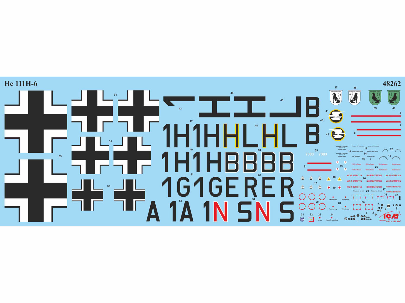 Salīmējamais modelis ICM 48262 German He 111H-6 1/48 цена и информация | Līmējamie modeļi | 220.lv