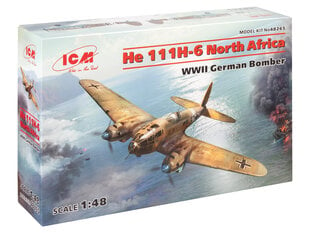 Salīmējamais modelis ICM 48265 German He 111H-6 North Africa 1/48 cena un informācija | Līmējamie modeļi | 220.lv