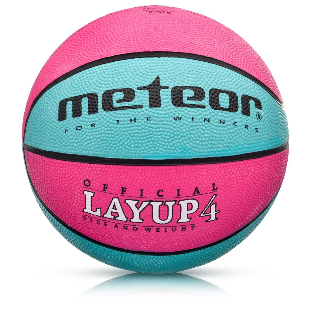 Basketbola bumba Meteor LAYUP #4 Rozā/ zila цена и информация | Basketbola bumbas | 220.lv