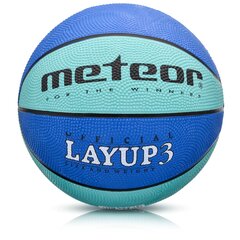 Basketbola bumba Meteor Layup 3 Zila cena un informācija | Basketbola bumbas | 220.lv