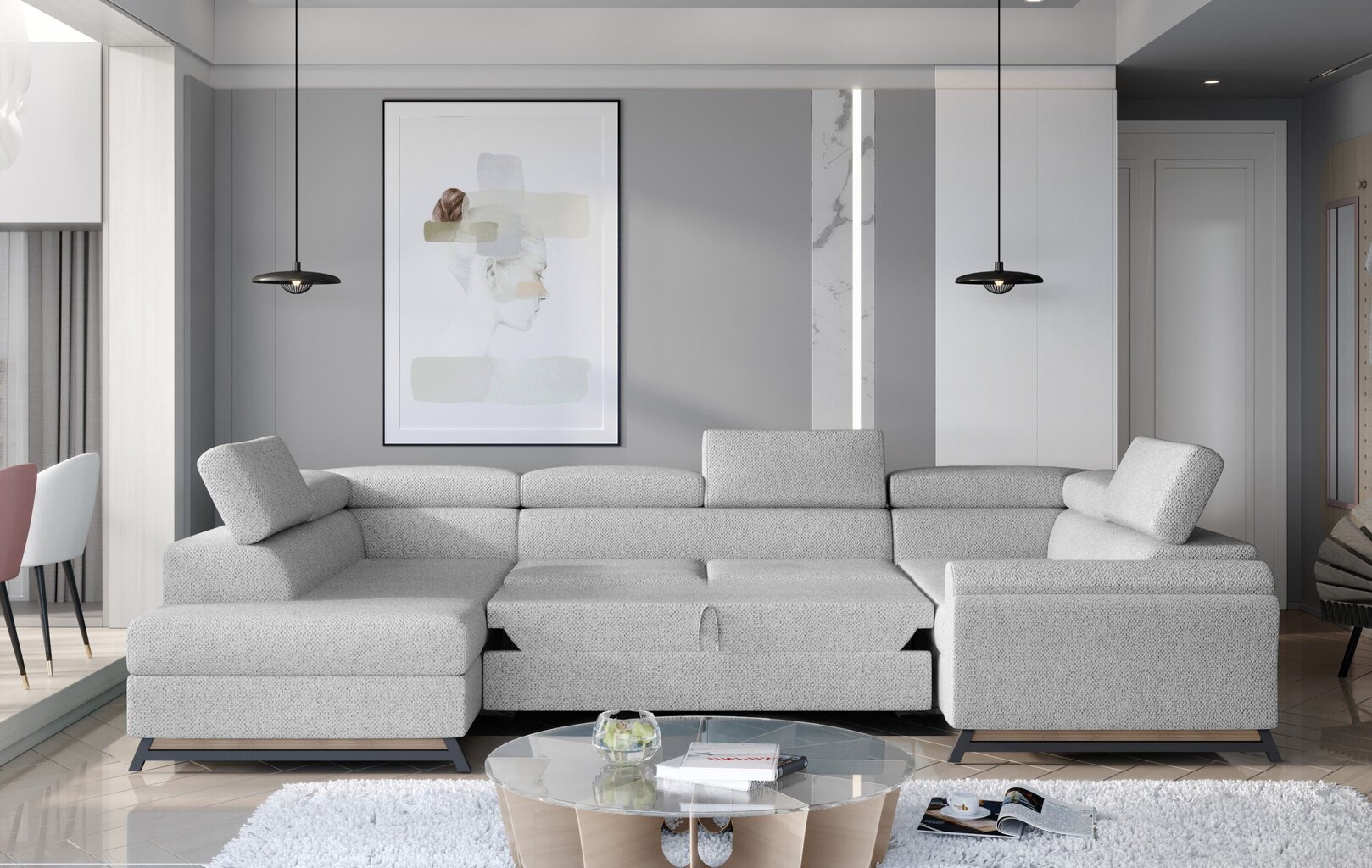 Stūra dīvāns NORE Escada 16/40, balts цена и информация | Stūra dīvāni | 220.lv