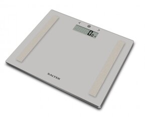 Salter 9113 GY3R Compact Glass Analyser Bathroom Scales - Grey цена и информация | Весы (бытовые) | 220.lv