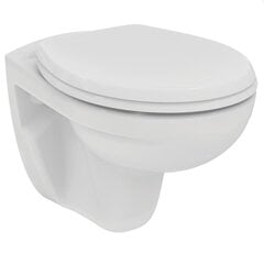 Sienas tualetes pods Ideal Standard WC EUROVIT Rimless K881001 / W303001 ar lēni aizveramu vāku cena un informācija | Tualetes podi | 220.lv