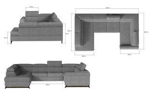 Stūra dīvāns NORE Escada 10 / 34, zils цена и информация | Угловые диваны | 220.lv