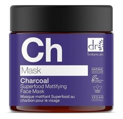 Matējoša sejas maska Dr. Botanicals Charcoal Superfood 60 ml cena un informācija | Sejas maskas, acu maskas | 220.lv