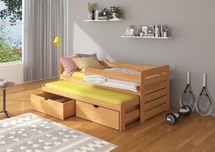 Bērnu gulta ADRK Furniture Tomi 180x80 ar sānu aizsardzību, brūna cena un informācija | Bērnu gultas | 220.lv