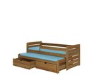 Bērnu gulta ADRK Furniture Tomi 180x80 ar sānu aizsardzību, brūna