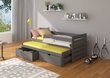 Bērnu gulta ADRK Furniture Tomi 180x80 ar sānu aizsardzību, tumši pelēka cena un informācija | Bērnu gultas | 220.lv