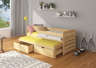 Bērnu gulta ADRK Furniture Tomi 04 180x80 ar sānu aizsardzību, brūna цена и информация | Детские кровати | 220.lv