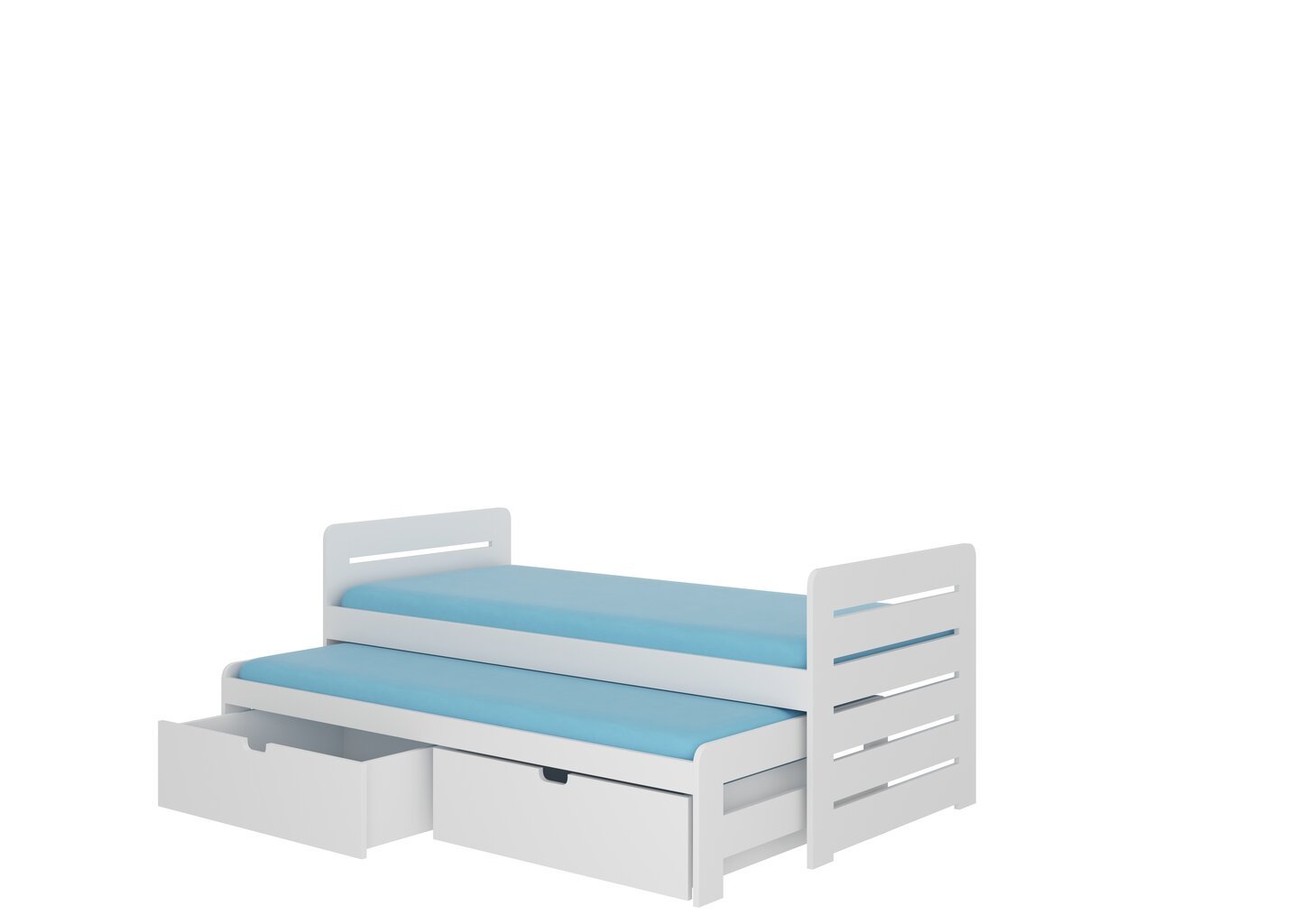 Bērnu gulta ADRK Furniture Tomi 200x90, balta cena un informācija | Bērnu gultas | 220.lv