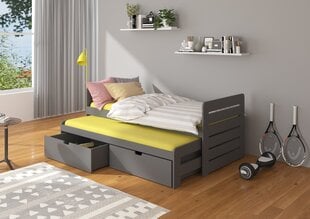 Bērnu gulta ADRK Furniture Tomi 200x90, tumši pelēka цена и информация | Детские кровати | 220.lv