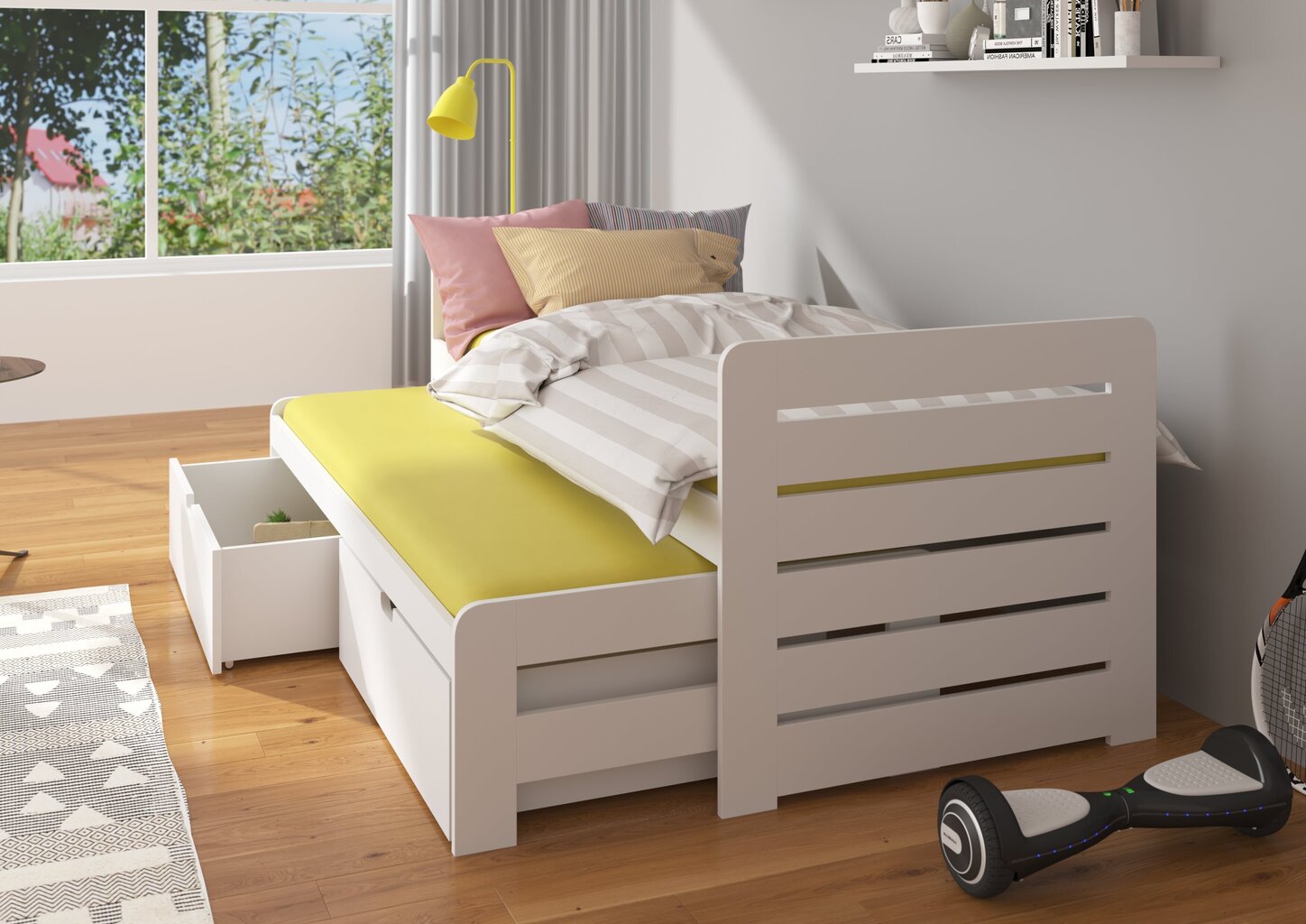 Bērnu gulta ADRK Furniture Tomi 200x90, rozā cena un informācija | Bērnu gultas | 220.lv