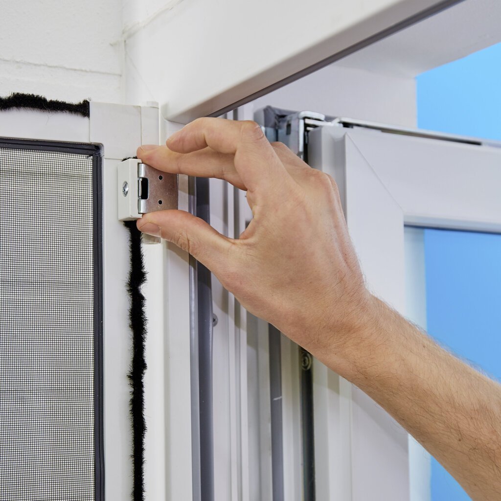 Adapteris alumīnija rāmim ar moskītu tīklu durvīm Tesa Insect Stop Alu Frames Comfort, balts cena un informācija | Moskītu tīkli | 220.lv
