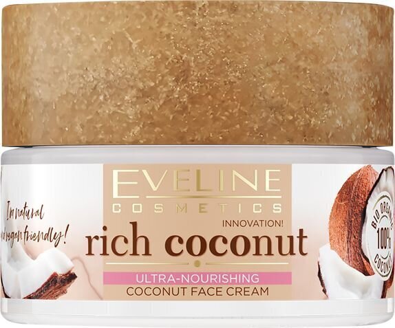 Barojošs sejas krēms Eveline Rich Coconut, 50 ml цена и информация | Sejas krēmi | 220.lv