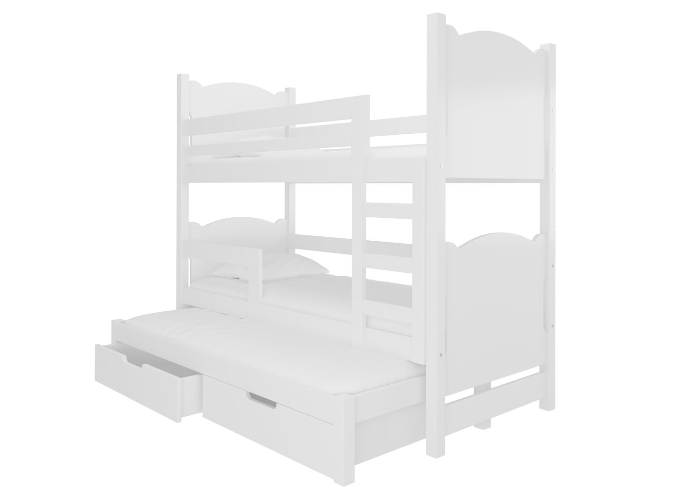 Divstāvu gulta Adrk Furniture Leticia, 180x75/172x75 cm, balta cena un informācija | Bērnu gultas | 220.lv
