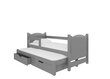 Bērnu gulta Adrk Furniture Campos 180x75/172x75 cm, pelēka цена и информация | Bērnu gultas | 220.lv