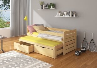 Bērnu gulta ADRK Furniture Tomi 04 200x90 ar sānu aizsardzību, brūna цена и информация | Детские кровати | 220.lv