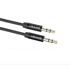 Usams YP-01 Premium audio elastīgs vads Aux Ligzdas 3.5mm spraudnis uz 3.5mm spraudni 1m Melns cena un informācija | Kabeļi un vadi | 220.lv