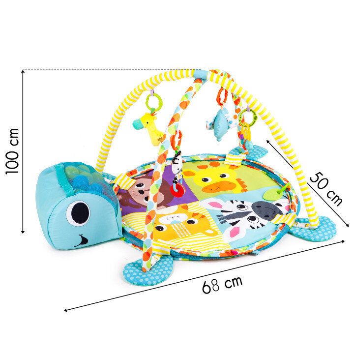 Izglītojošs spēļu paklājs 3 vienā manēžā ar bumbiņām цена и информация | Attīstošie paklājiņi | 220.lv