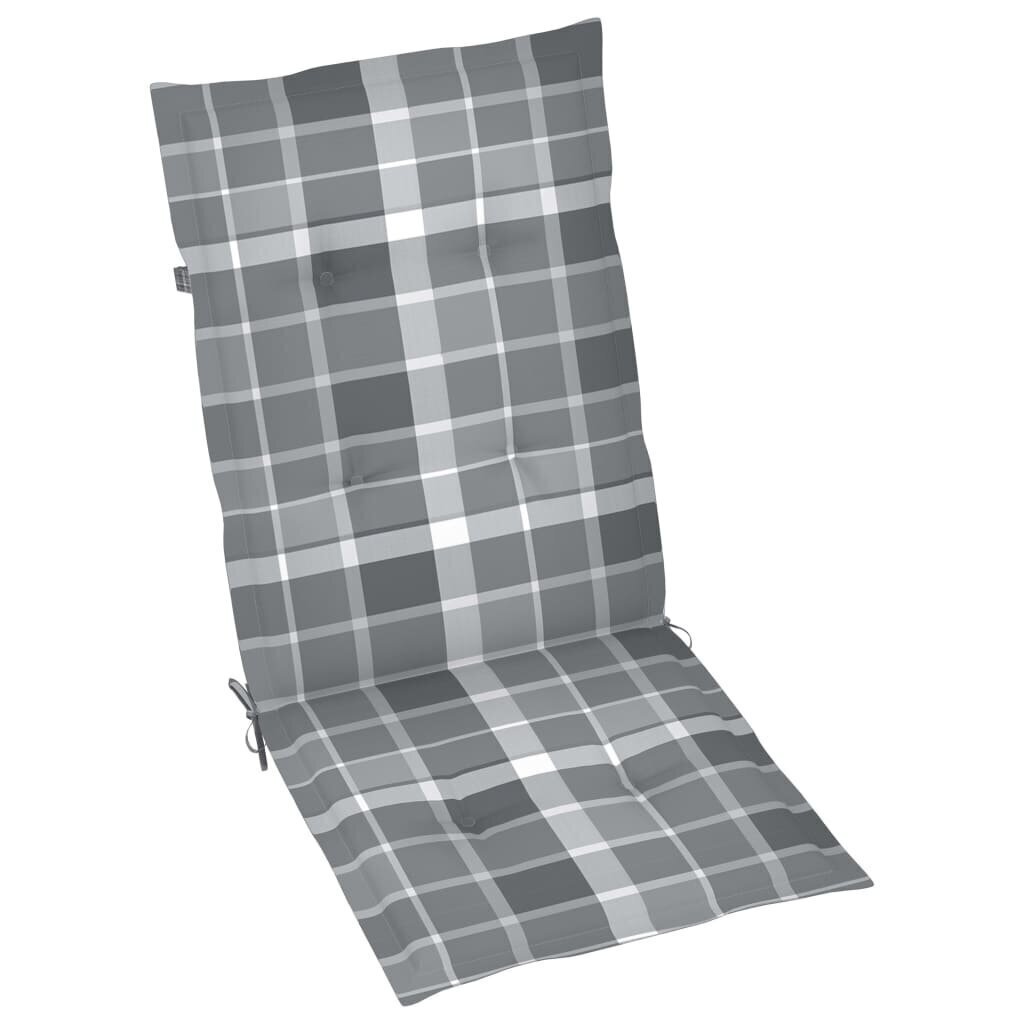 Dārza krēslu spilveni, 120x50x4 cm, 4 gab, pelēki cena un informācija | Krēslu paliktņi | 220.lv