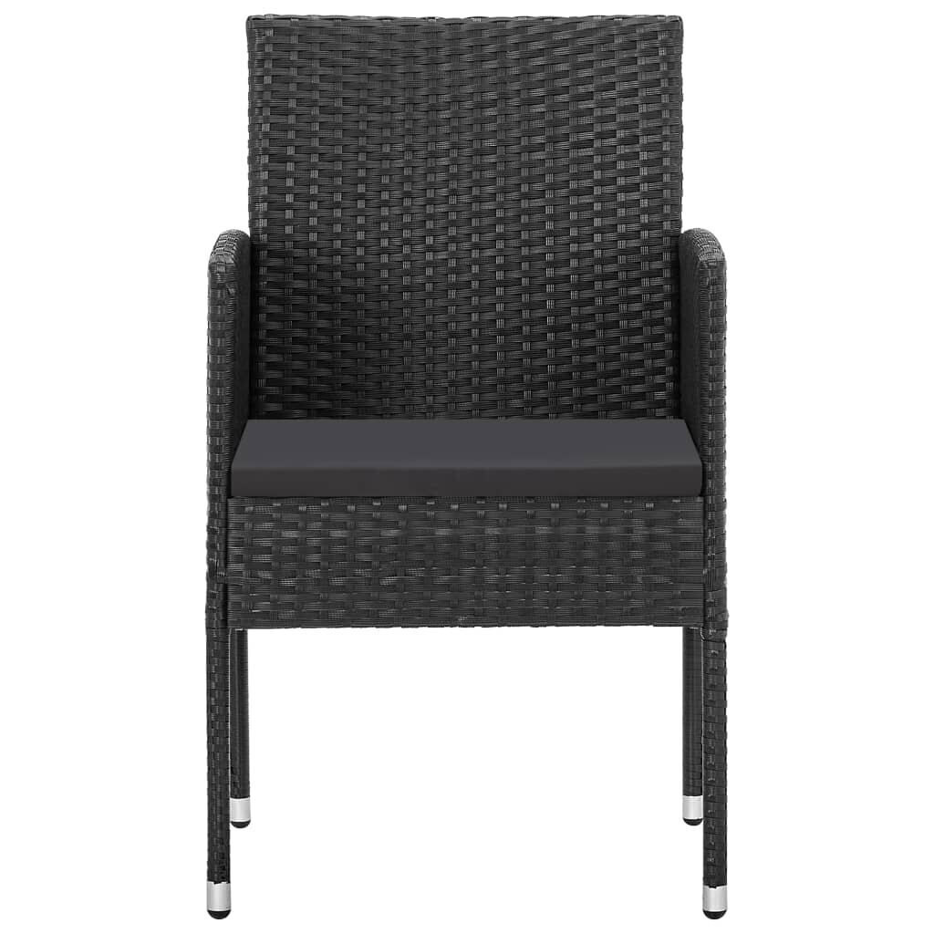 vidaXL dārza krēsli, 2 gab., PE rotangpalma, melni cena un informācija | Dārza krēsli | 220.lv