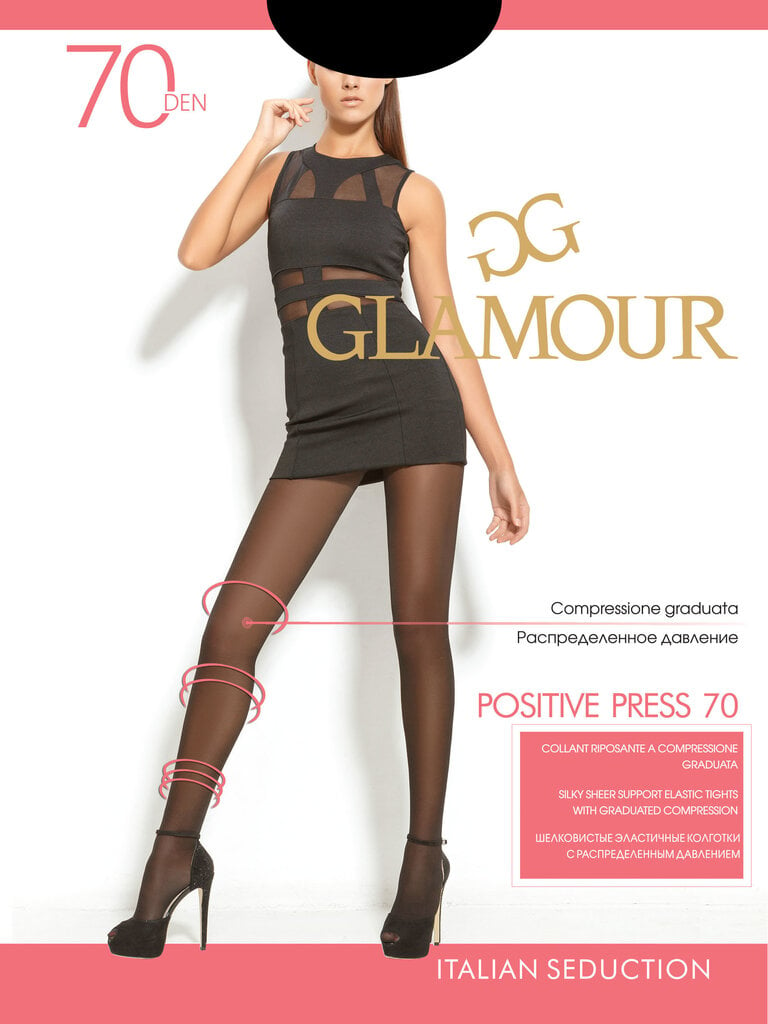 Zeķubikses sievietēm GLAMOUR Positive Press 70 DEN, šokolādes krāsā cena un informācija | Zeķubikses | 220.lv