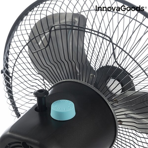 OSCILĒJOŠS STĀVVENTILATORS 360º INNOVAGOODS 30 CM 60W MELNS cena un informācija | Ventilatori | 220.lv