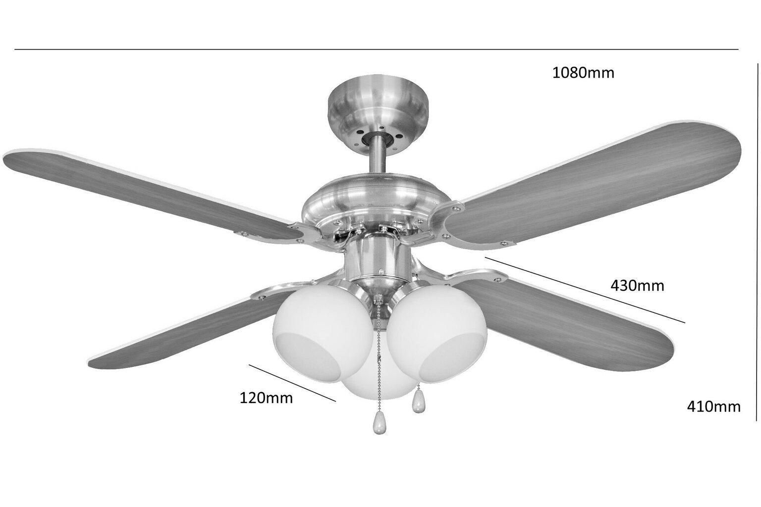 Lampa ar ventilatoru G.LUX GF-Petra цена и информация | Griestu lampas-ventilatori | 220.lv