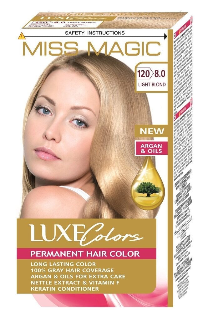 Noturīga matu krāsa Miss Magic Luxe Colors 8.0 Light blond, 93 ml цена и информация | Matu krāsas | 220.lv