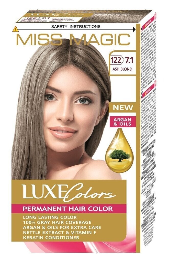 Noturīga matu krāsa Miss Magic Luxe Colors 7.1 Ash blond, 93 ml cena un informācija | Matu krāsas | 220.lv
