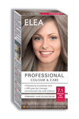 Стойкая крем-краска для волос Elea Professional Colour&Care 7.1 Medium ash blond, 123 мл цена и информация | Краска для волос | 220.lv