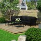 vidaXL 6-daļīgs dārza atpūtas mēbeļu komplekts ar matračiem, melns PVC цена и информация | Dārza mēbeļu komplekti | 220.lv